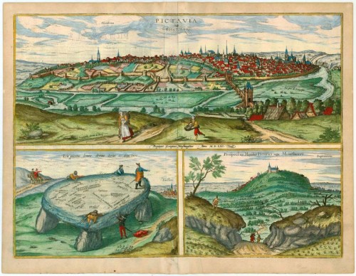 Antique Map Of Poitiers And Montargis By Braun And Hogenberg Sanderus