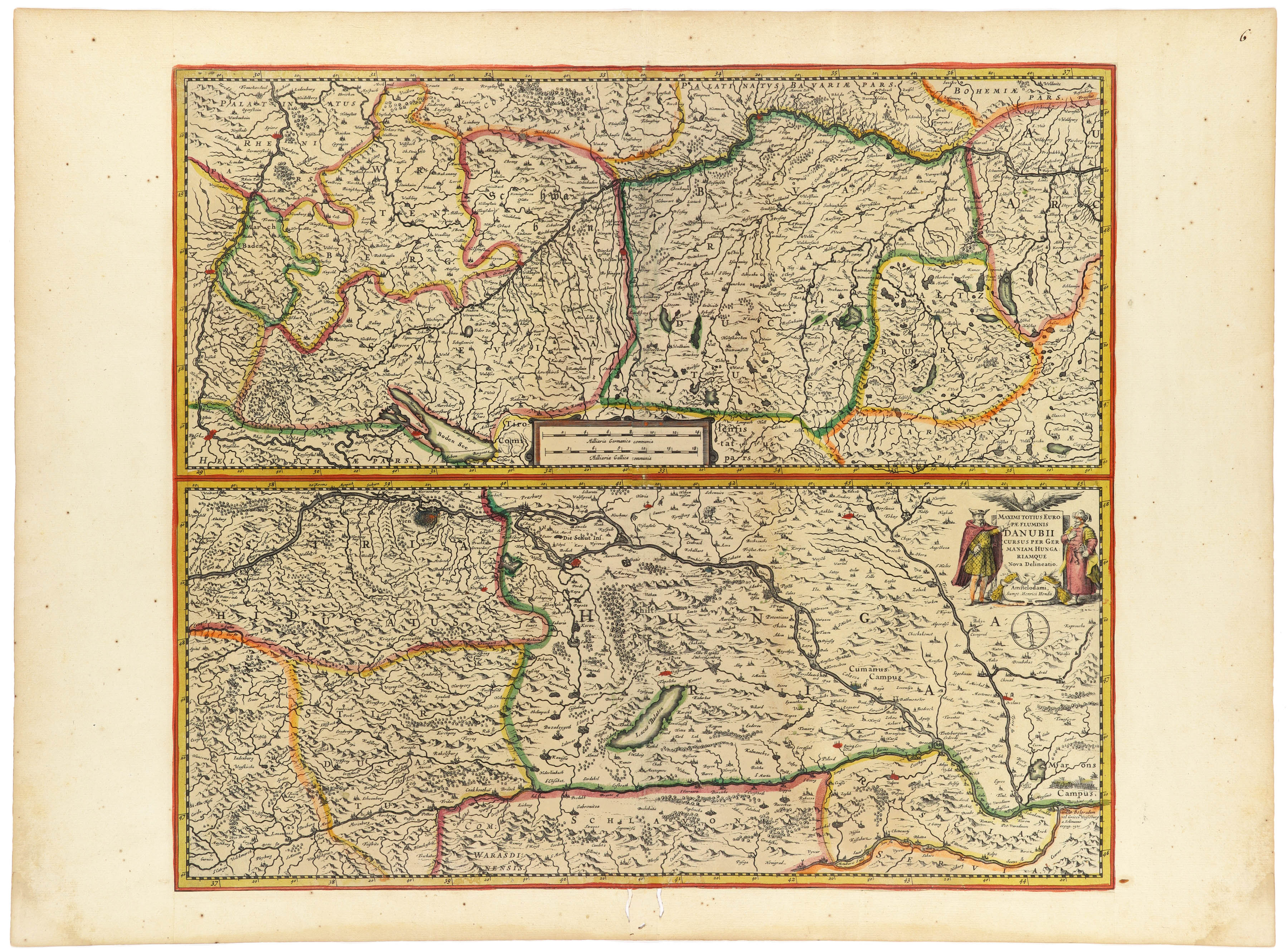 Maximi Totius Europae Fluminis Danubii Cursus per Germaniam Hungariamque Nova Delineatio.
