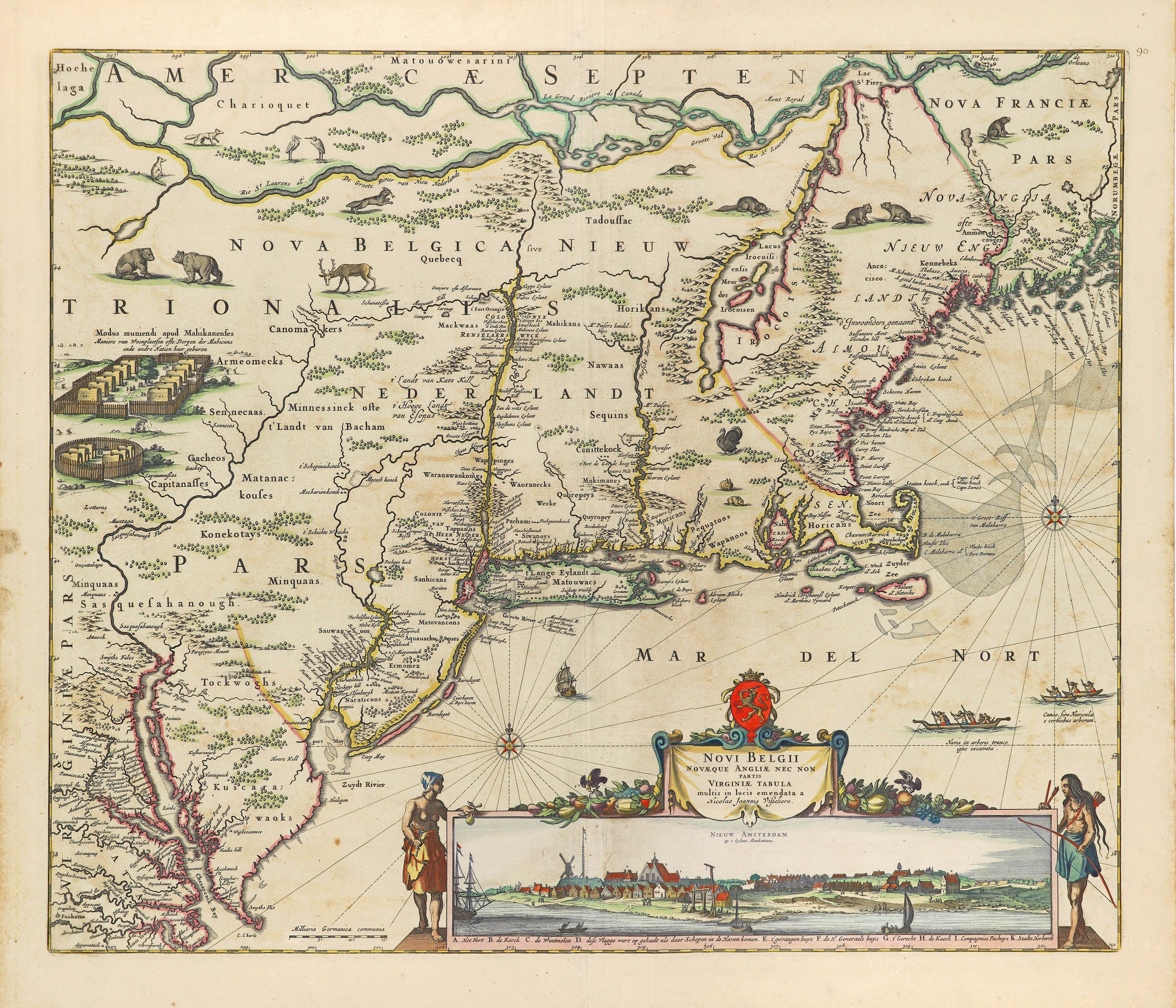 Novi Belgii novaeque Angliae nec non partis Virginiae Tabula.