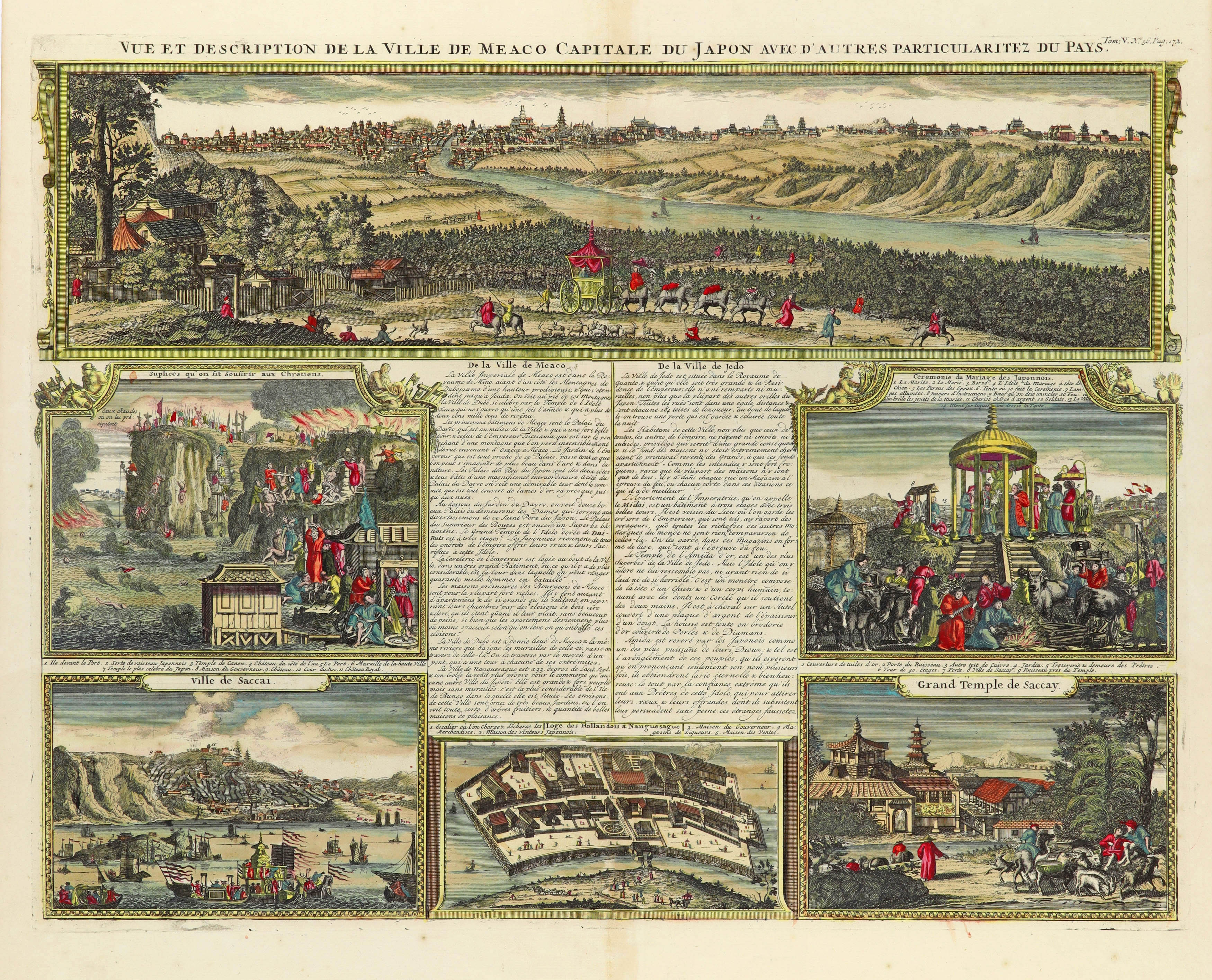 Vue et Description de la Ville de Meaco, Capitale du Japon avec d'autres Particularitez du Pays.