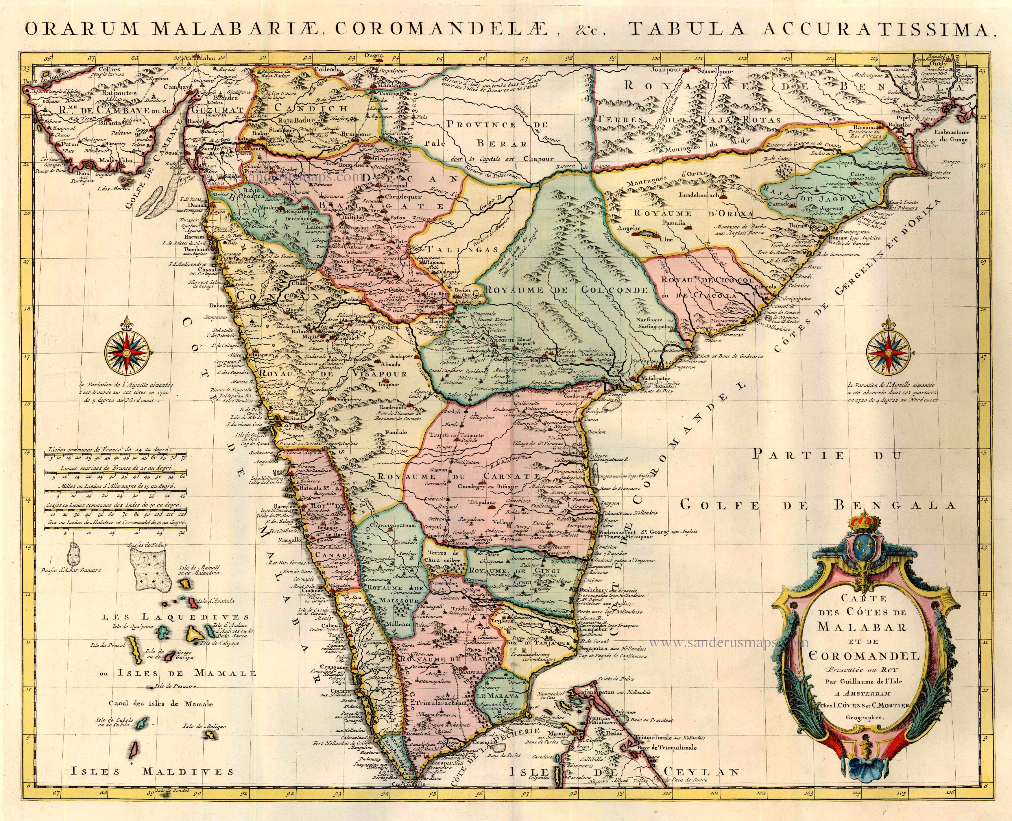 India by Guillaume Delisle, published by Covens & Mortier India by Guillaume Delisle, published by Covens & Mortier