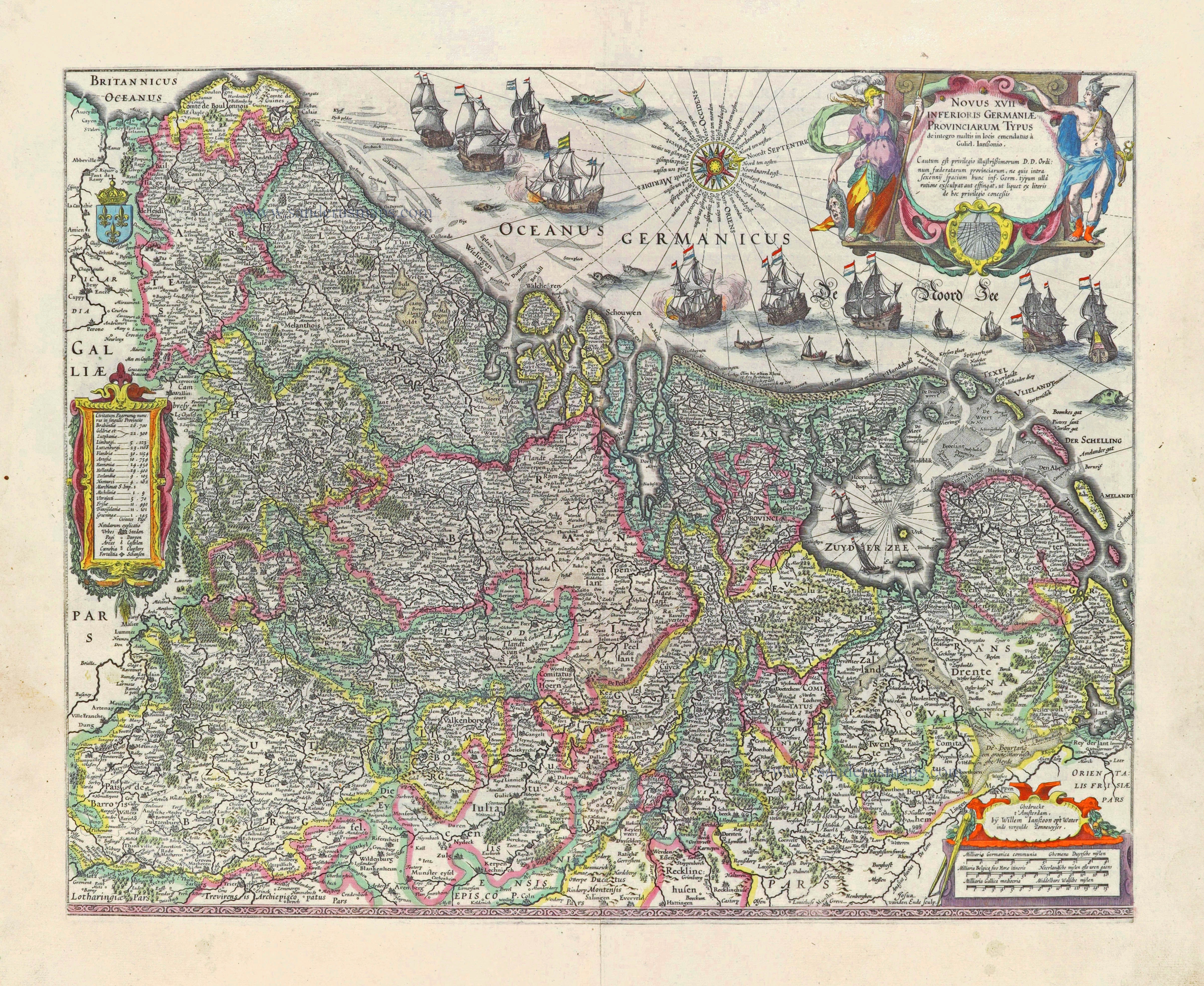 Seventeen Provinces (17 Provinciën), by Willem Blaeu. | Sanderus