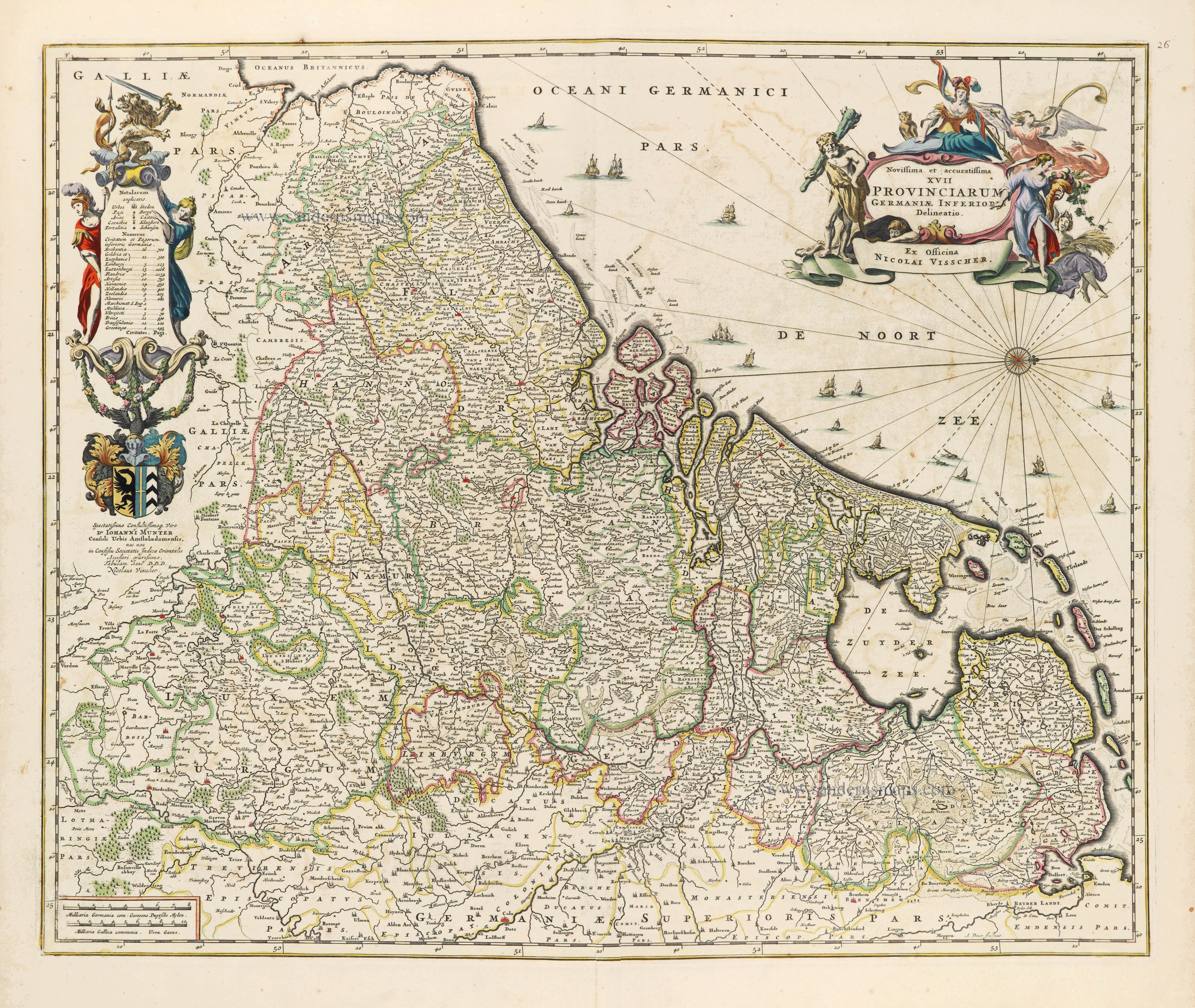International Directory of 18th Century… Seventeen Provinces by Nicolaes Visscher I | Sanderus Antique Maps