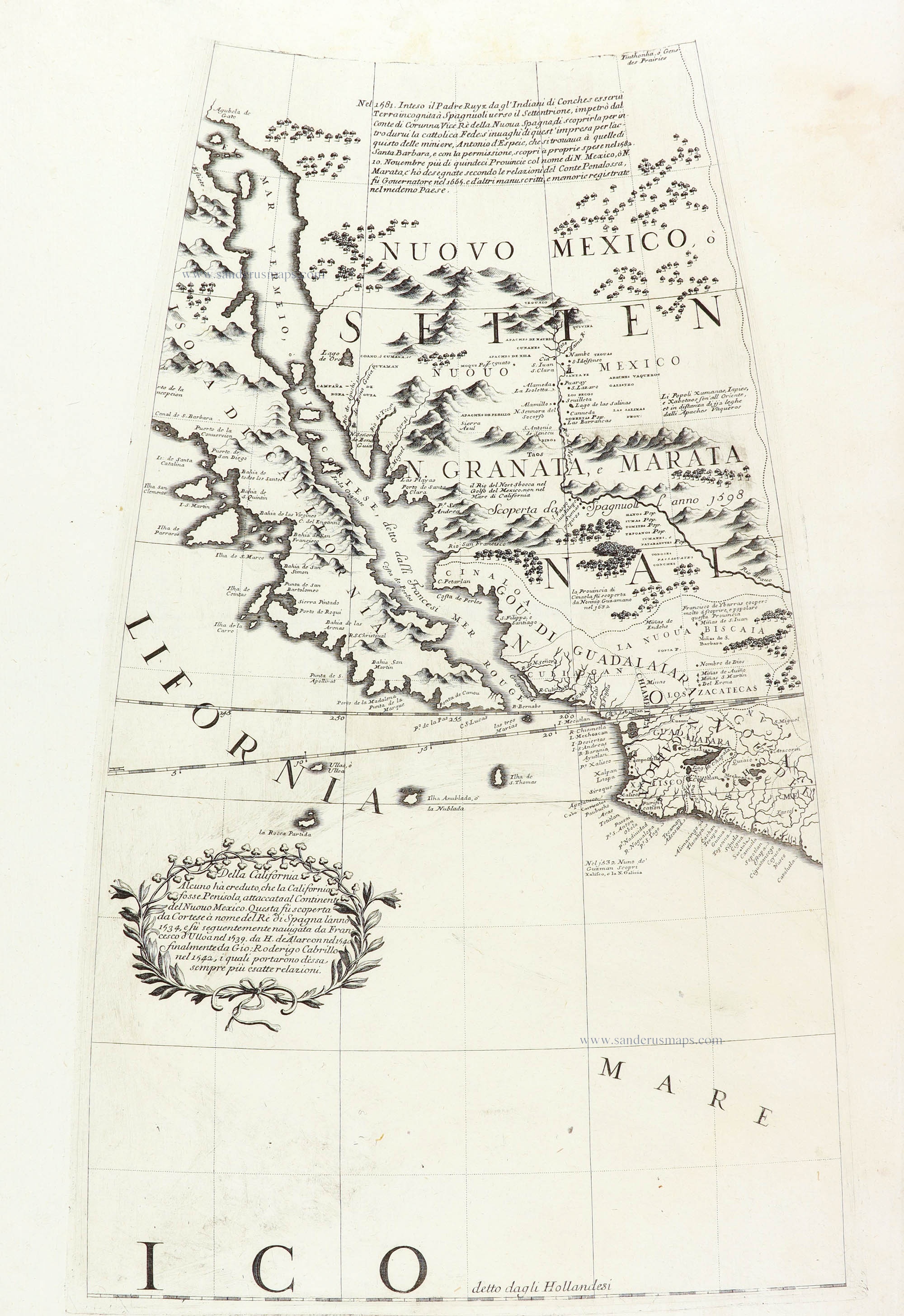 Four half globe gores of Southern North America, Central America