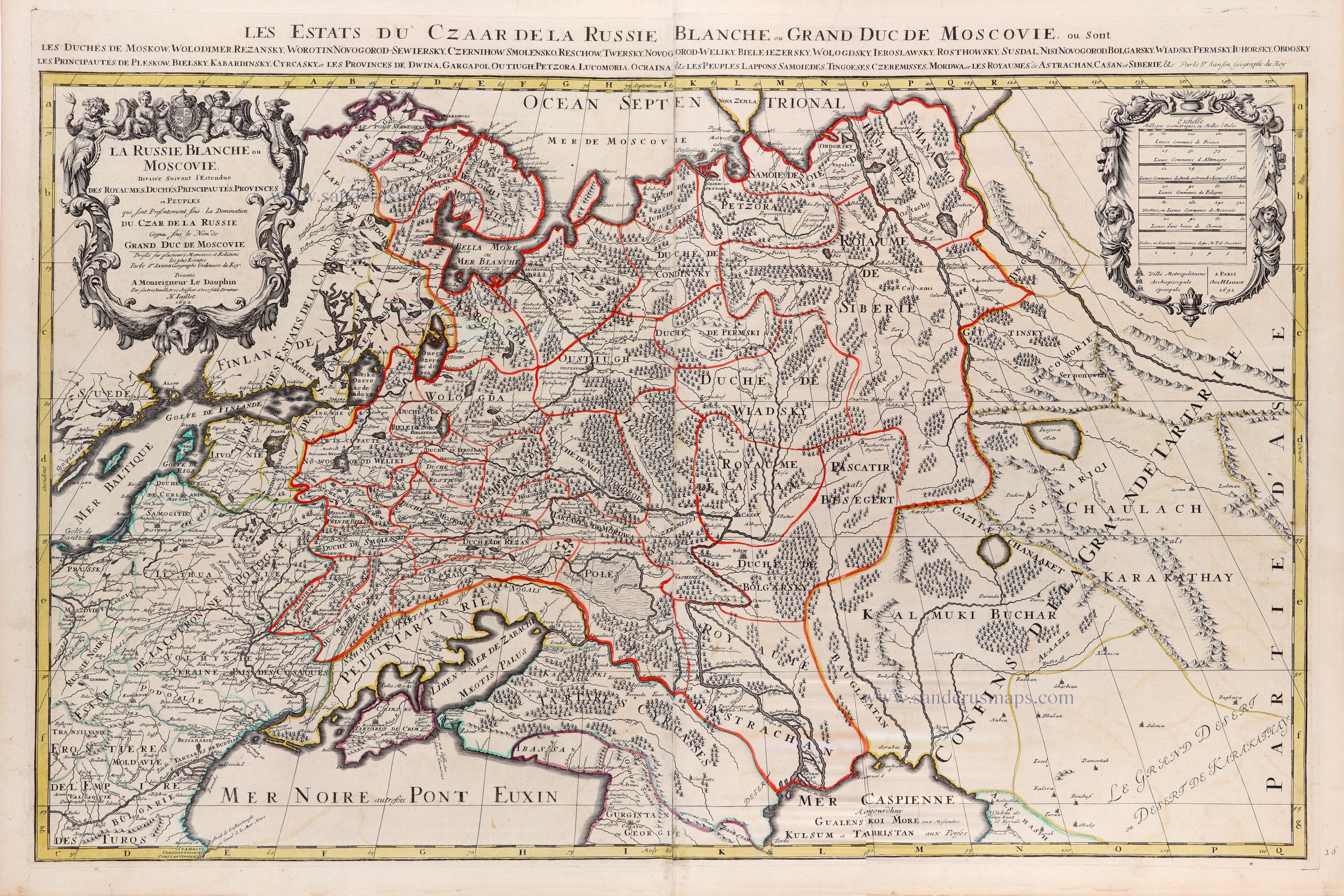 Russia by N. Sanson, so-called published by Hubert Jaillot