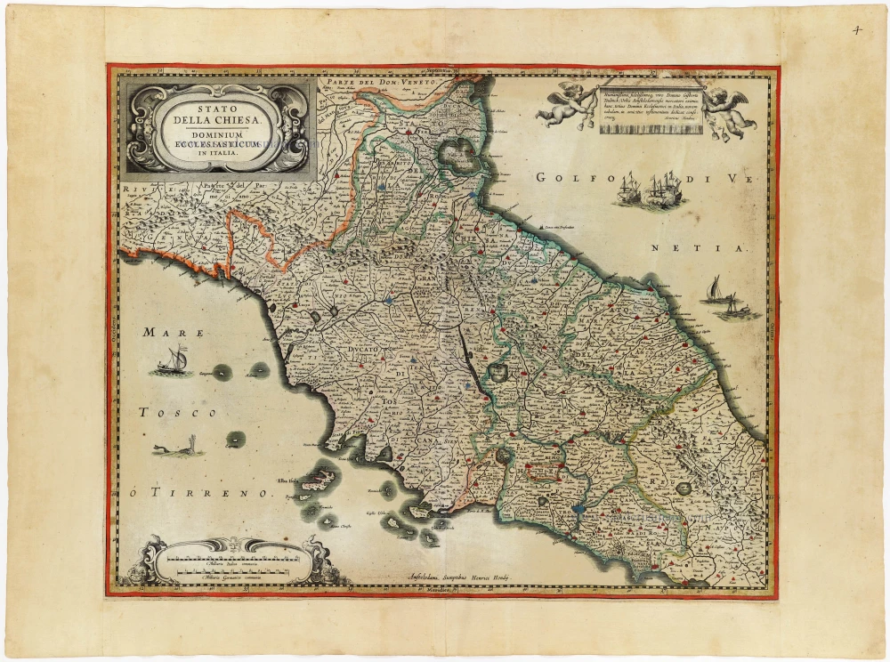 Papal State & central Italy by Henricus Hondius