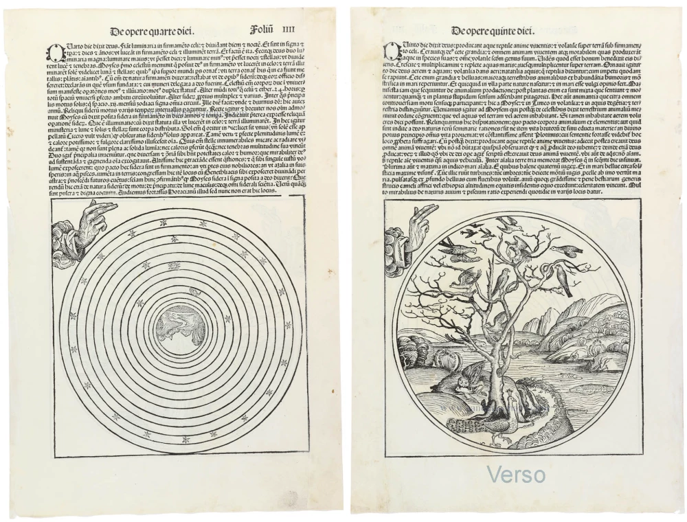 De Opere quarte diei [verso:] De Opere quinte diei.