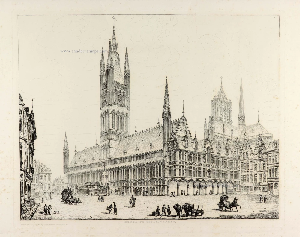 Ieper (Ypres) , City Hall, by J. Coney.