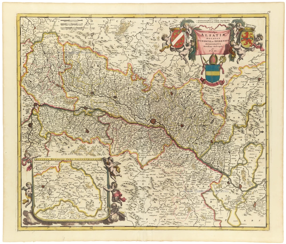Utriusque Alsatiae, Ducatus Dupontii, et Spirensis Episcopatus.