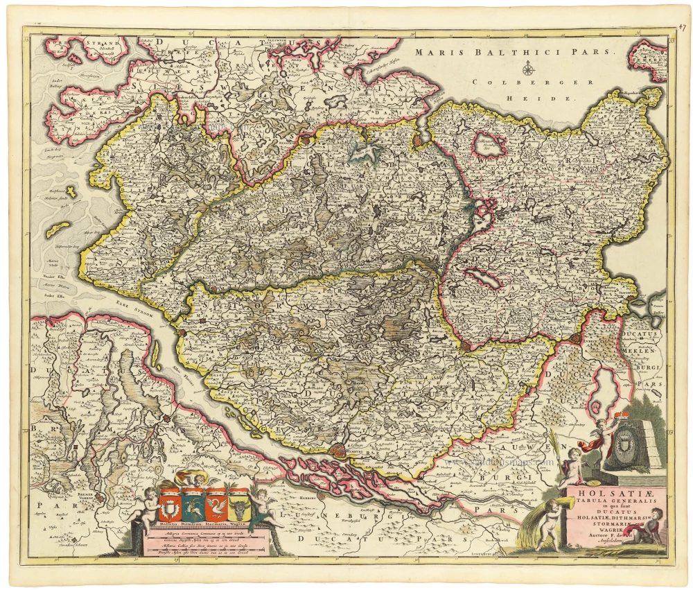 Holsatiae Tabula Generalis in qua sunt Ducatus Holsatiae, Dithmarsiae Stormariae et Wagriae.