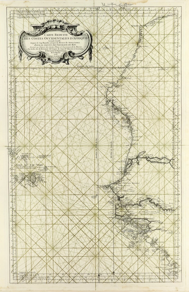 Carte Réduite des Costes Occidentales d'Afrique Depuis le Cap Bojador jusqu'a la Rivière de Sierra Leona.