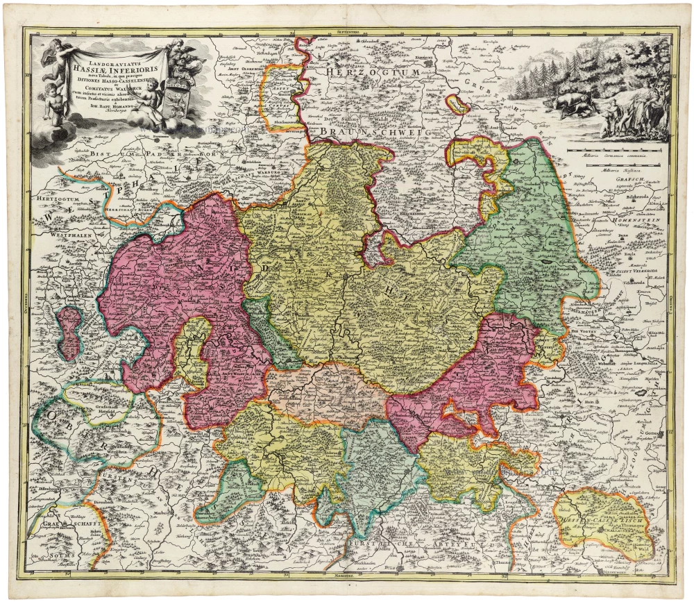 Nordhessen - Waldeck, by J.B. Homann.