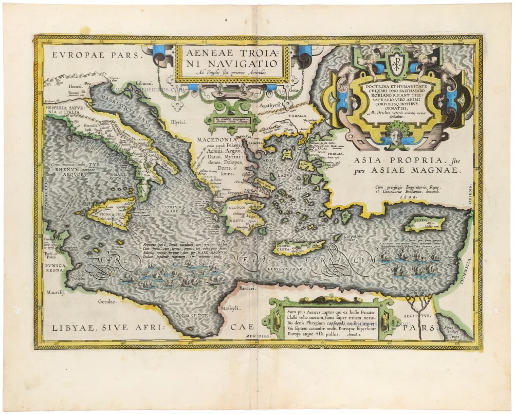 Aenea's travels by Abraham Ortelius.