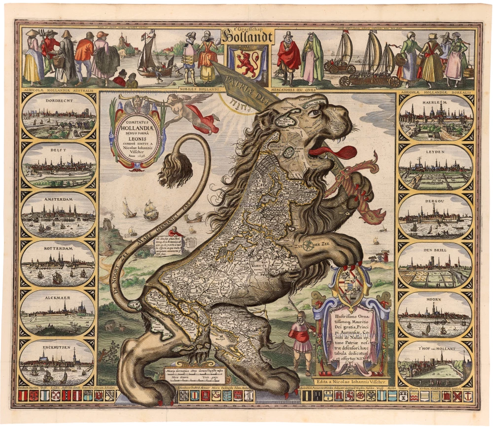 t' Graefschap Hollandt  / COMITATUS HOLLANDIAE Denuo Formâ Leonis Curiosè editus a Nicolao Iohannis Visscher Anno 1648.