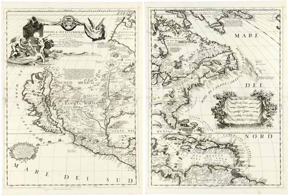 North America by Coronelli V.M. (1650-1718
