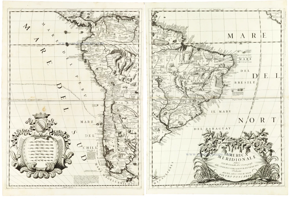 South America by Coronelli V.M.