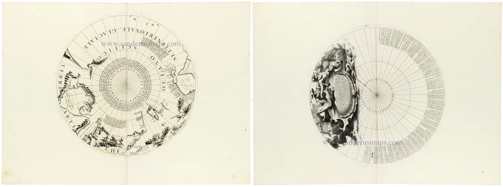 Arctic and Antarctic - North and South Polar calottes from Coronelli's 110-centimetre Terrestrial Globe