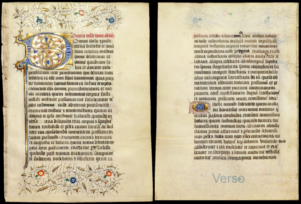 Illuminated manuscript leaf, from a Flemish Book of Hours,