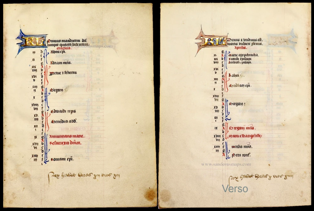 Illuminated Manuscript leaf from a Flemish Book of Hours - Calendar for March and April,