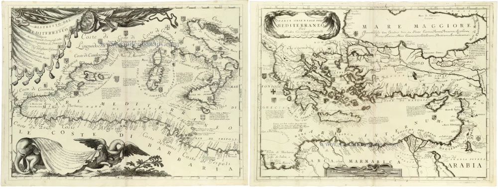 Mediterranean Sea by Coronelli V.M. (1650-1718)