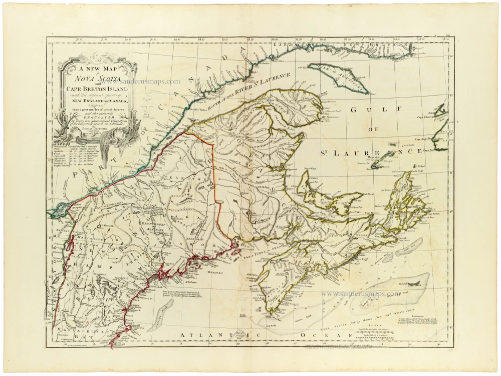 Nova Scotia by Thomas Jefferys, published by Robert Sayer and John Bennett