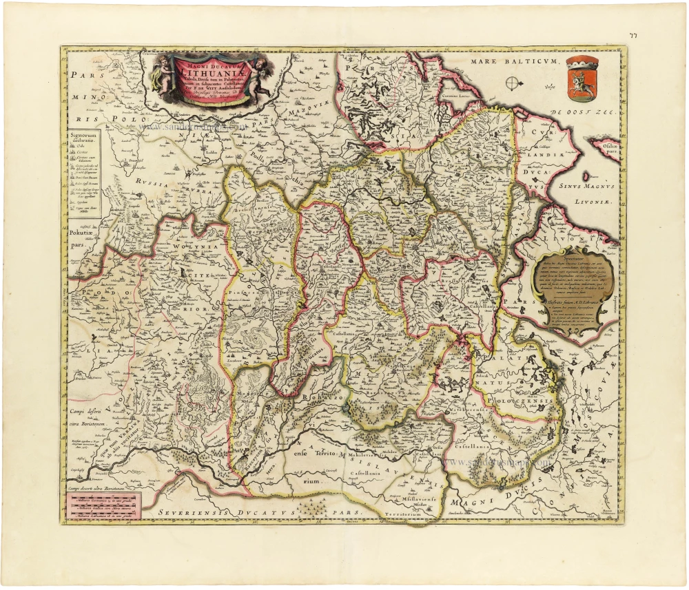 Magni Ducatus Lithuaniae Tabula, divisa tam in Palatinatus, quam in subjacentes Castellanias.