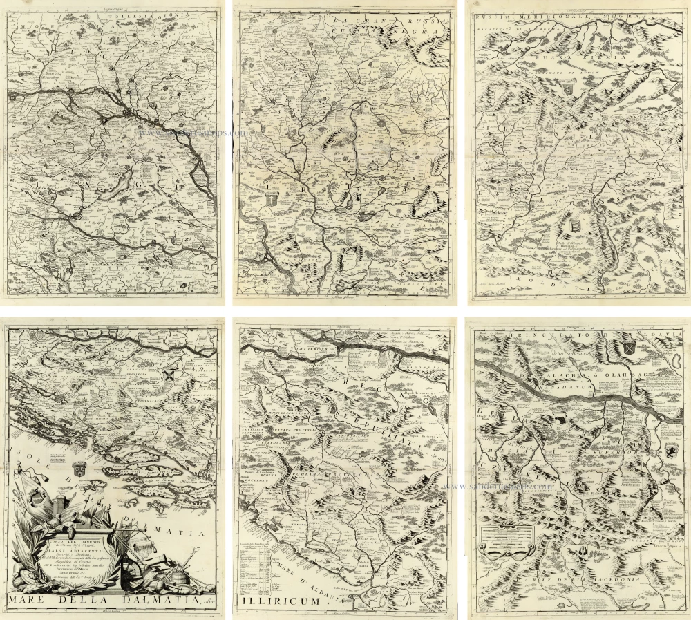 Course of the Danube River by V.M. Coronelli.