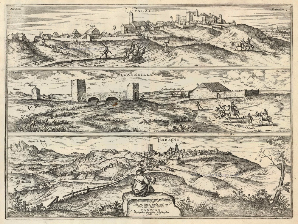 Palacios - Alcantarilla - Cabecas by Georg Braun & Frans Hogenberg.