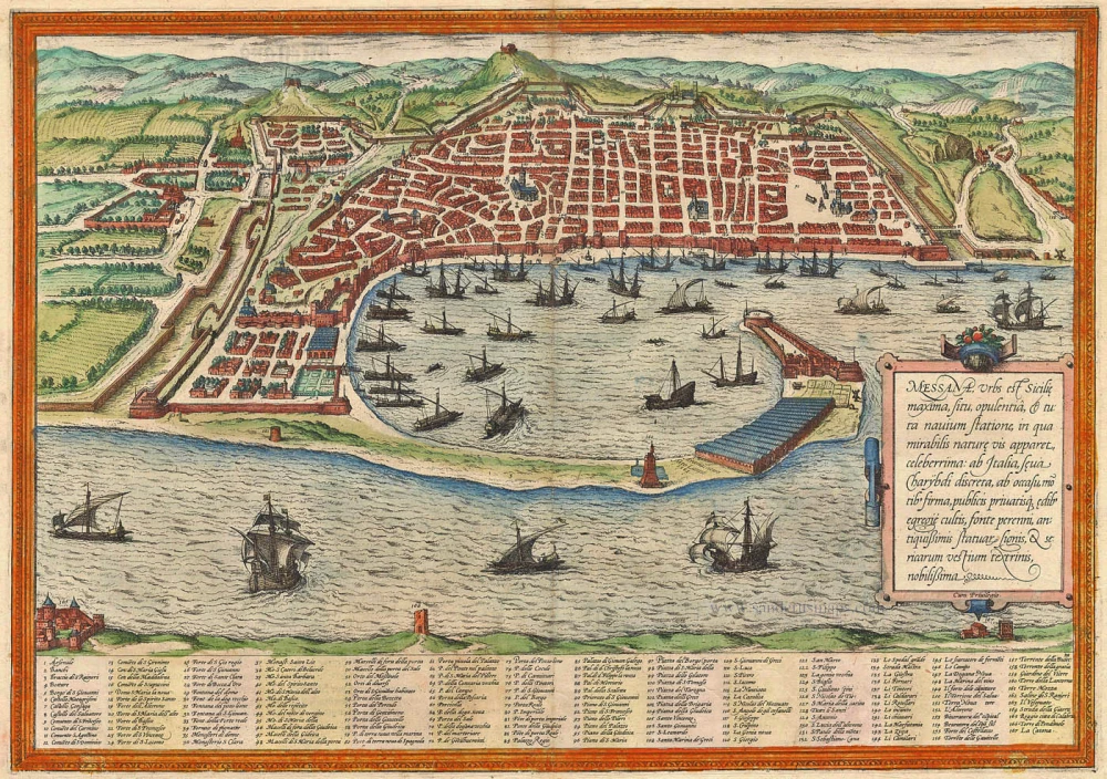 Messina by Braun & Hogenberg