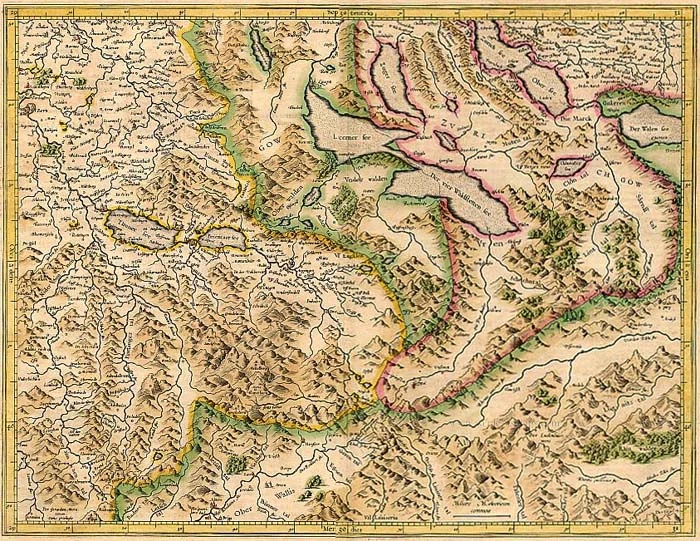 Aargau, by Gerard Mercator.