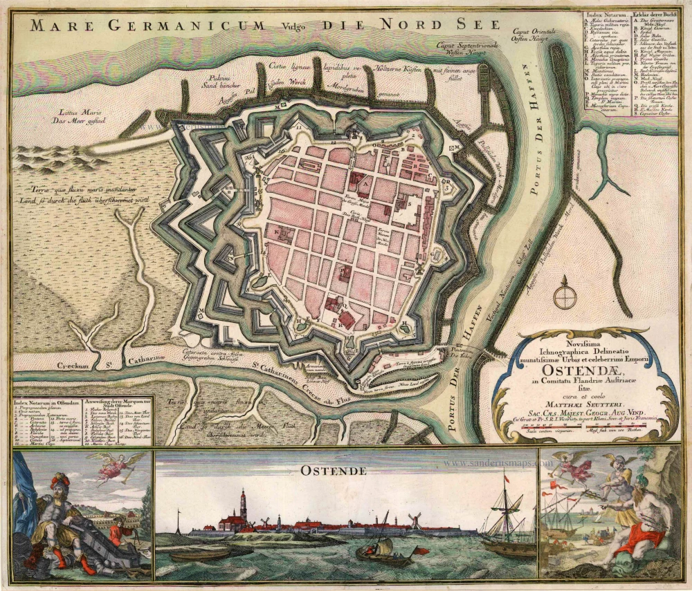 Oostende, by Seutter M.