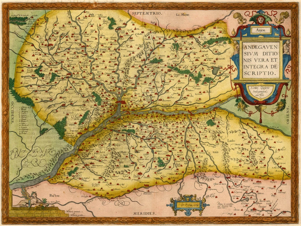 Anjou by Abraham Ortelius.