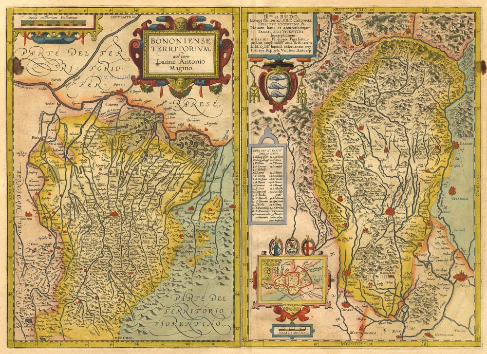 Bologna and Vicenza by Ortelius A.