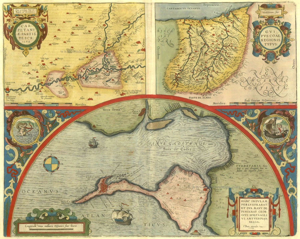 Carpetania - Guipuzcoa - Cadiz, by Ortelius A.