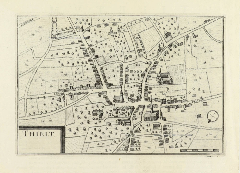 Tielt by Joan Blaeu.