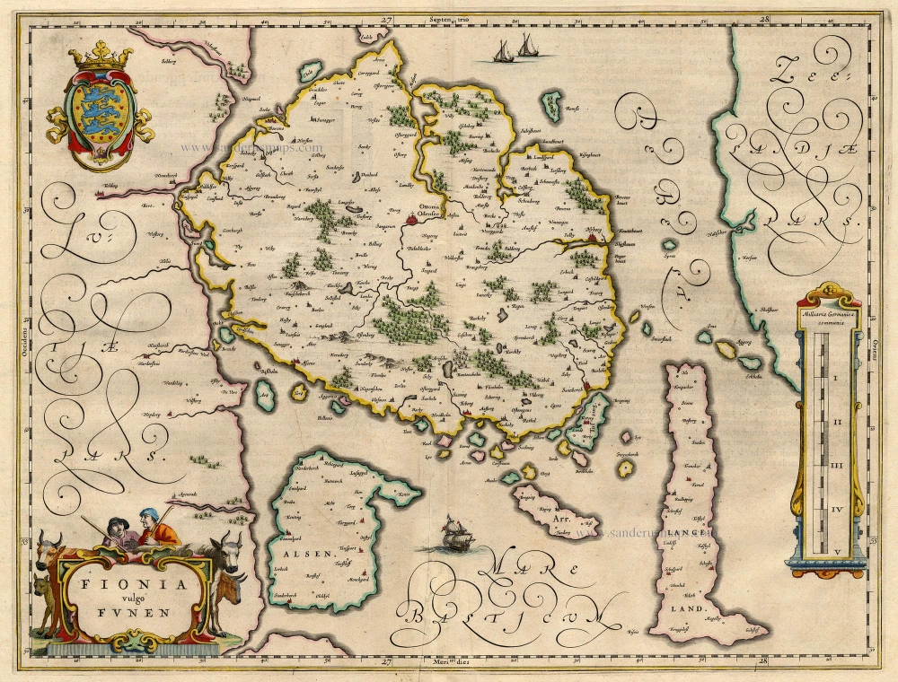 Denmark - Fyn, by Willem Blaeu.