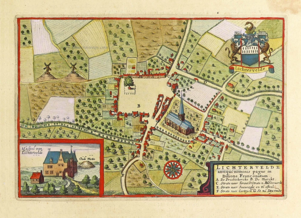 Lichtervelde by Antonius Sanderus, published by Joan Blaeu.