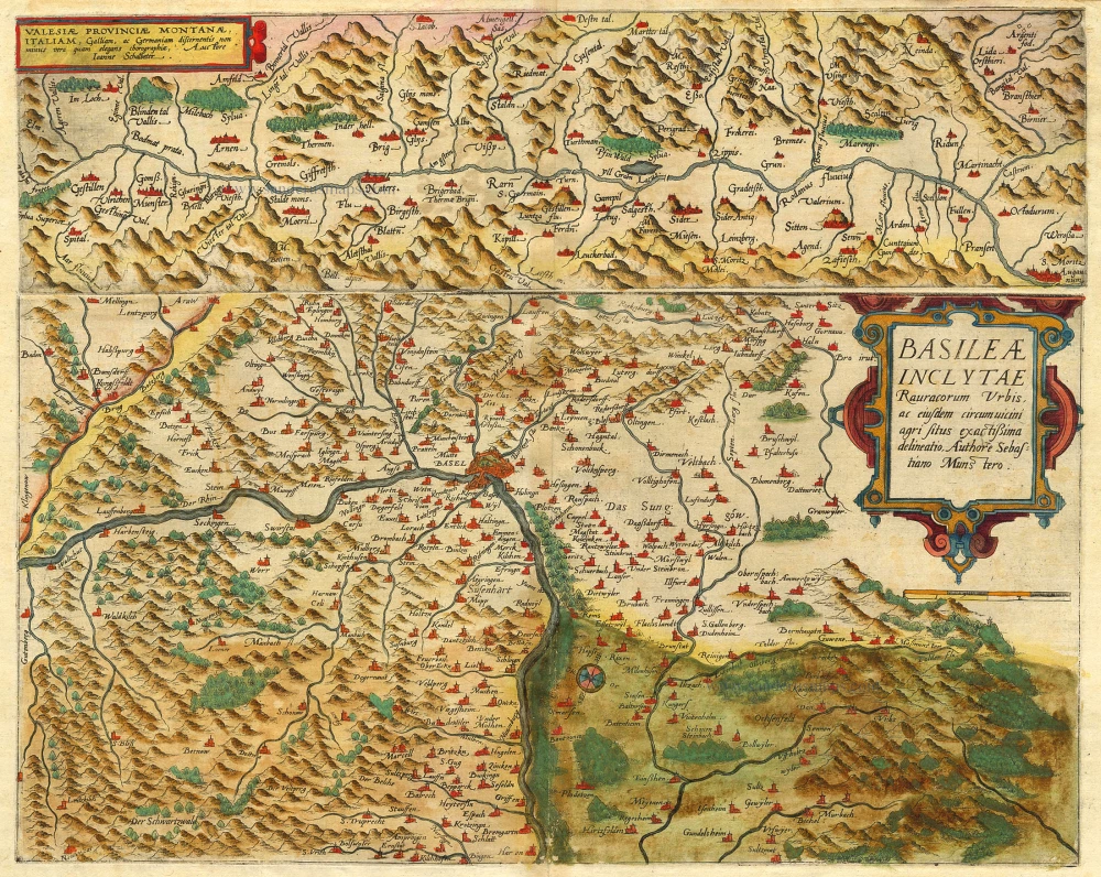 Valais - Basel, by Gerard de Jode.