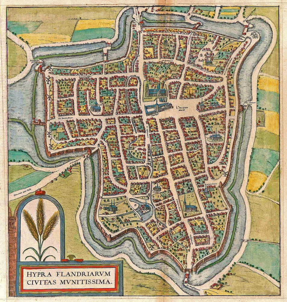Ypres (Ieper), by Georg Braun and Frans Hogenberg.