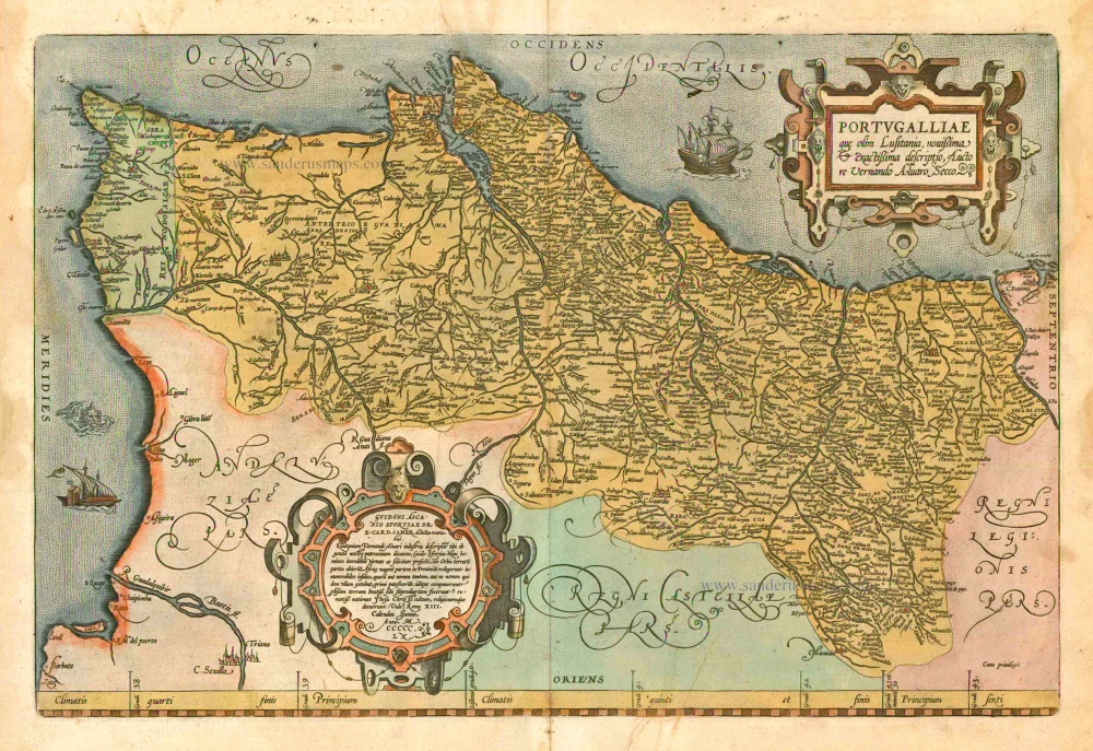 Portugal by A. Ortelius.