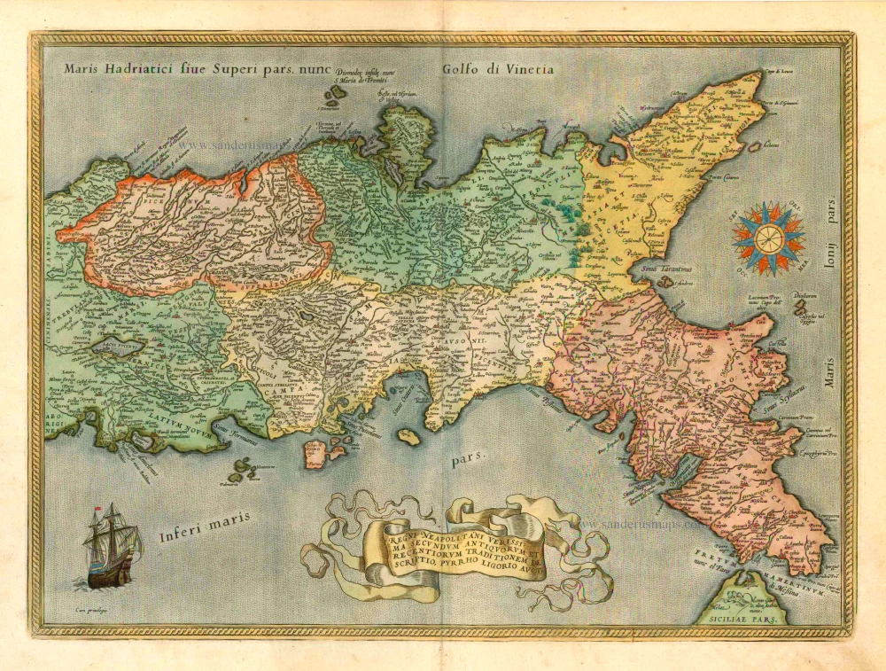 Napoli, by A. Ortelius.