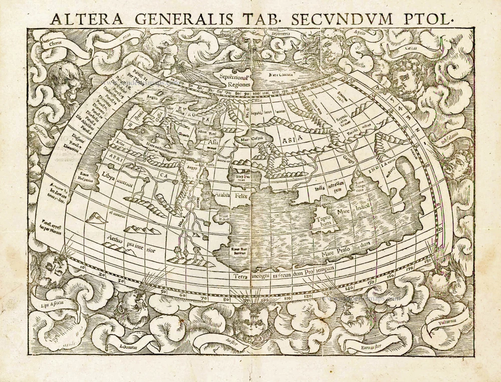Ptolemaic world by Sebastian Münster