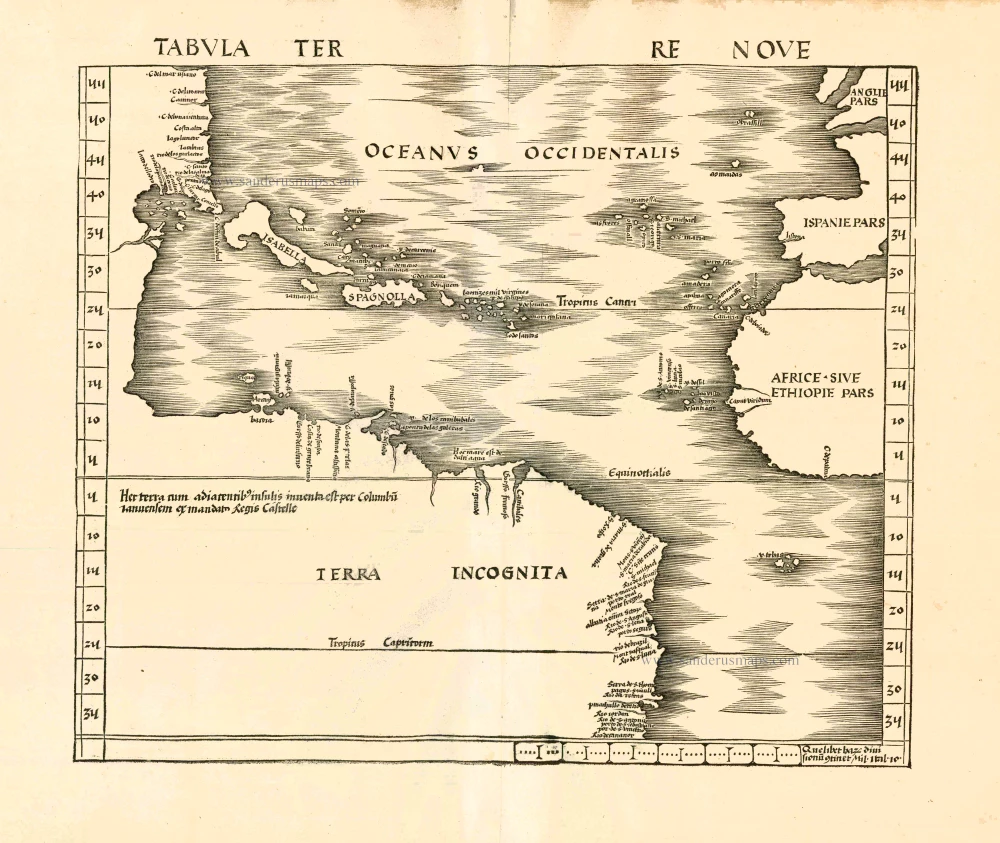 America - Atlantic Ocean by Martin Waldseemüller