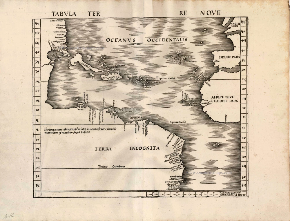 America - Atlantic Ocean by Martin Waldseemüller