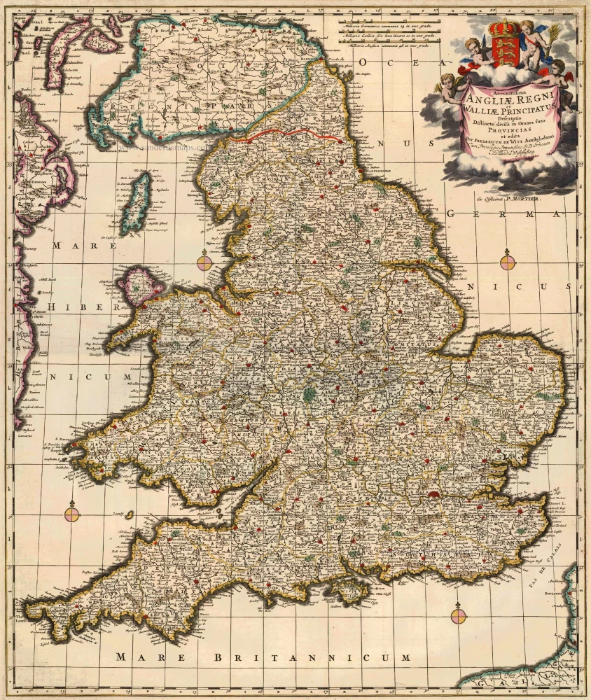 England & Wales, by F. De Wit, published by Pierre Mortier.