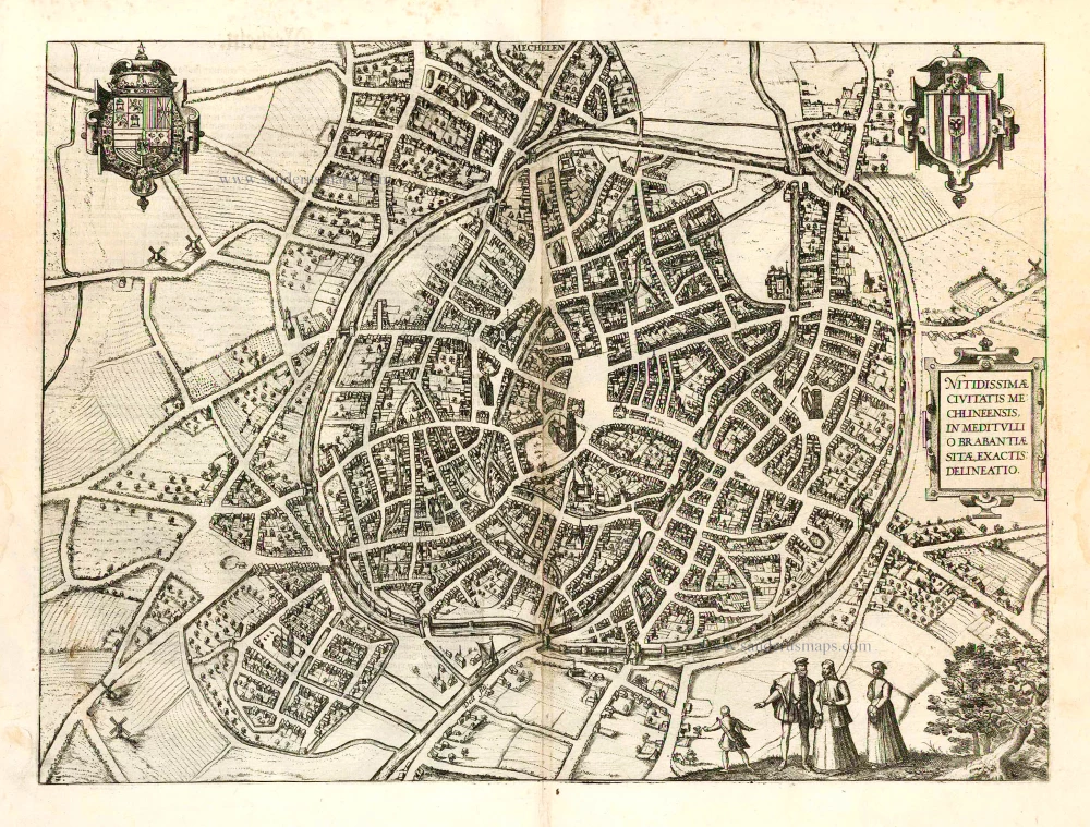Mechelen, by Georg Braun & Frans Hogenberg.