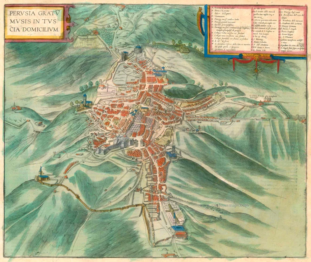 Perugia, by Georg Braun and Frans Hogenberg.