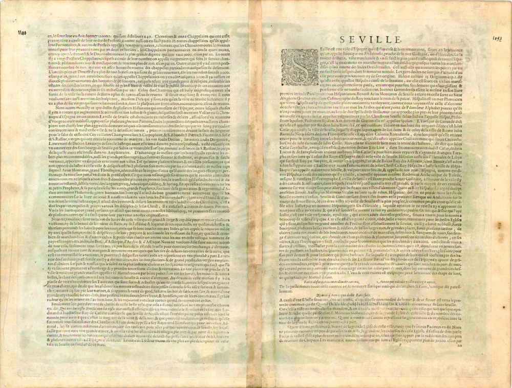 Antique map - panoramic view of Seville by Braun and Hogenberg
