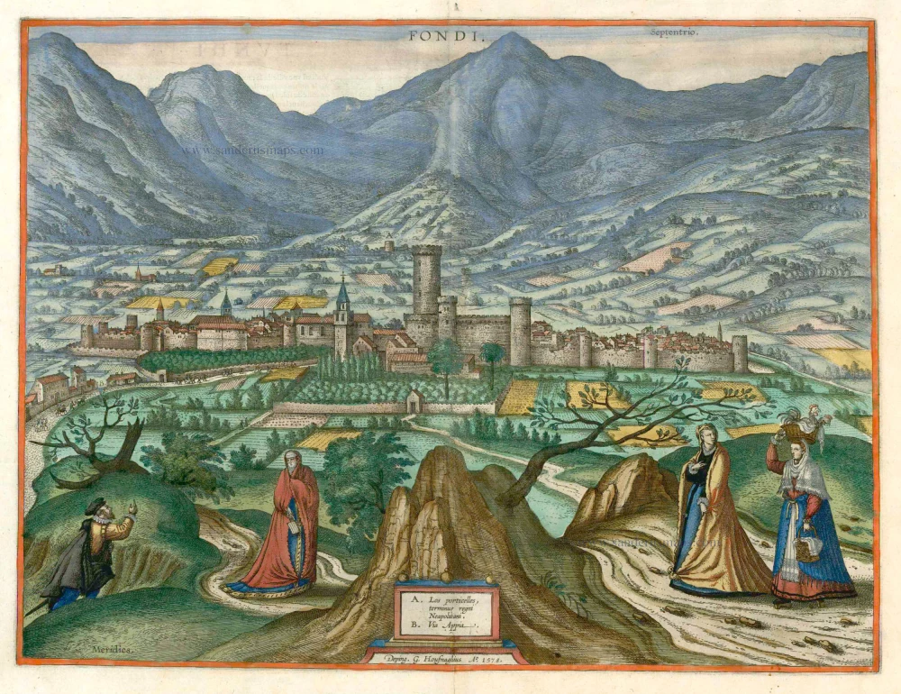Fondi by Georg Braun & Frans Hogenberg