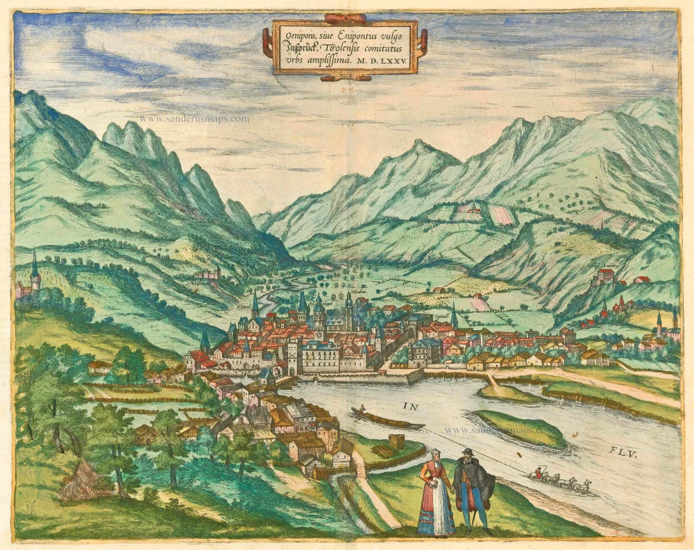 Oenipons, sive Enipontius vulgo Insspruck, Tirolensis Comitatus Urbs Amplissima MDLXXV